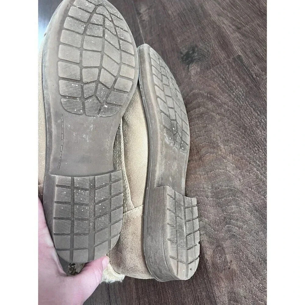 CLIFFS Womens Boots Brown Lace Suede 8.5 Outdoor Minimalist Tan Knit Ankle - Picture 6 of 6